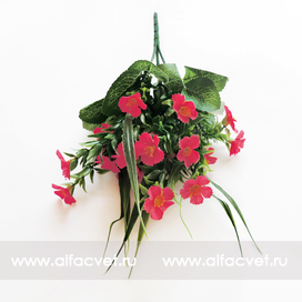 искусственные цветы букет фиалок с добавкой пластик цвета малиновый 11