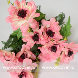 искусственные цветы мак с добавкой травка цвета светло-розовый 9