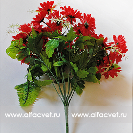 искусственные цветы букет ромашек цвета красный 4
