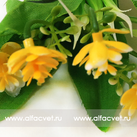 искусственные цветы букет шишек пласт цвета желтый 1