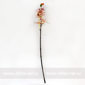 искусственные цветы ветка орхидеи с блестками цвета белый 6